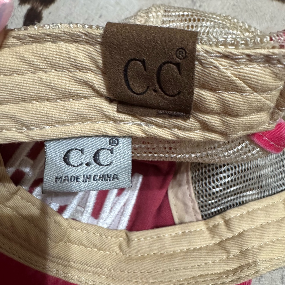 CC Boutique Pink and White Cap - Picture 2 of 3